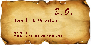 Dvorák Orsolya névjegykártya