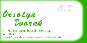 orsolya dvorak business card